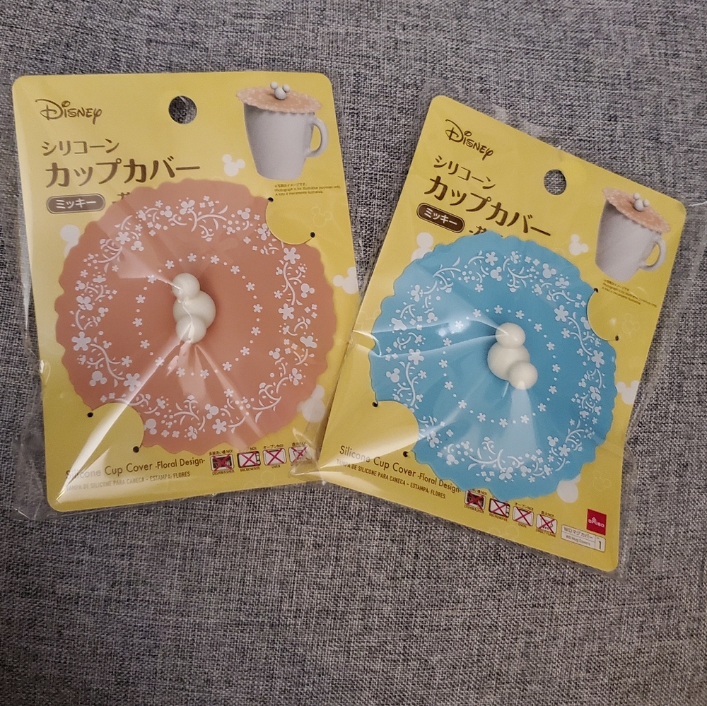 Disney Silicon Cup Covers in Blue and Pink Mickey Mouse And Floral Design